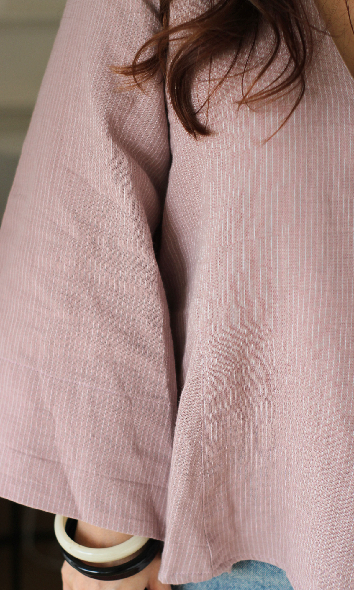 Dusty Rose Textured V-Neck Peplum Top