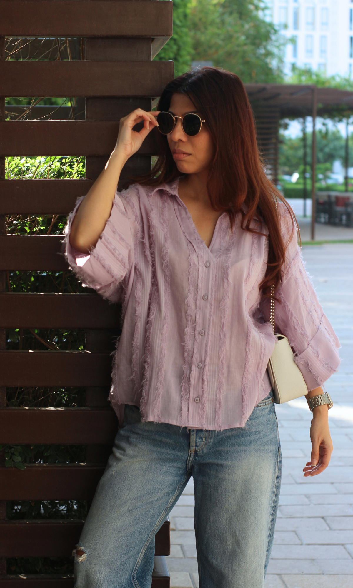 Lilac Haze Stripe Texture Shirt