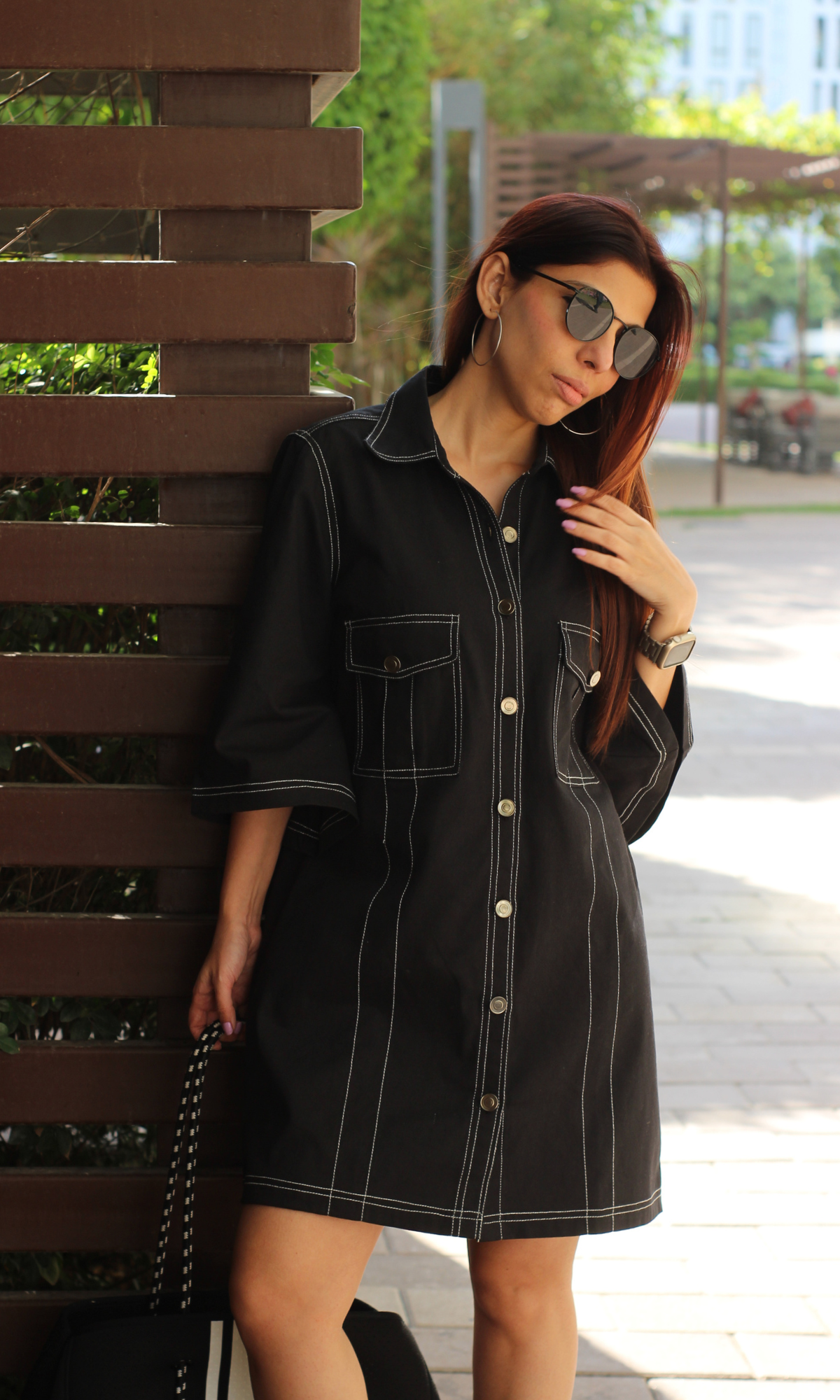 Black Thread Work Dress