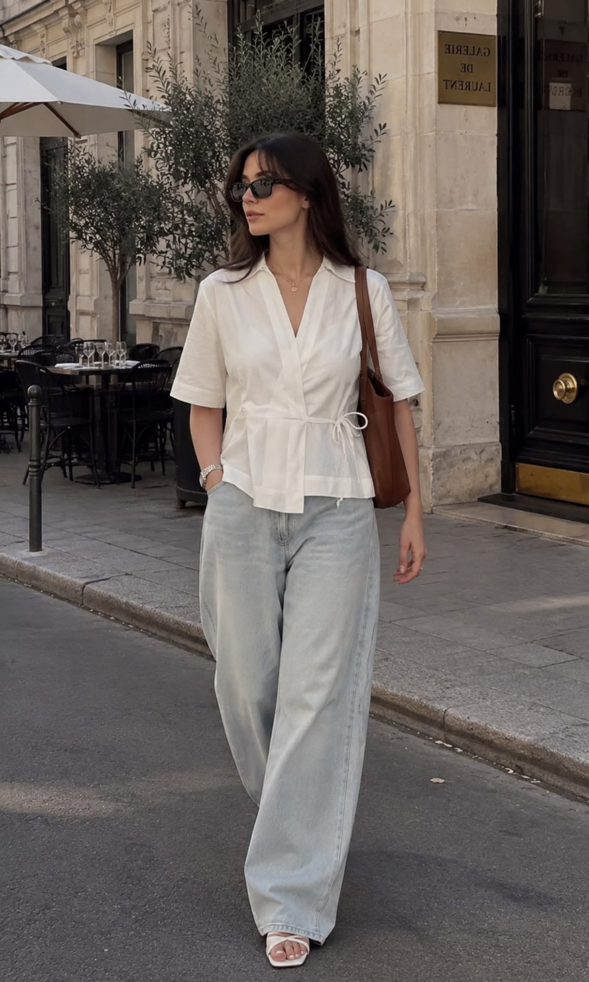 Dove Grey Side-Tie Blouse