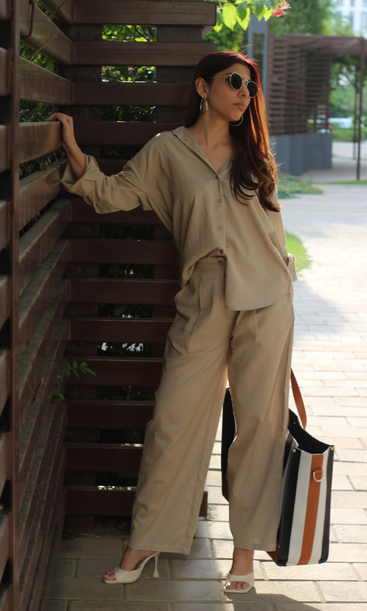 Beige Shirt and Pants Co-ord