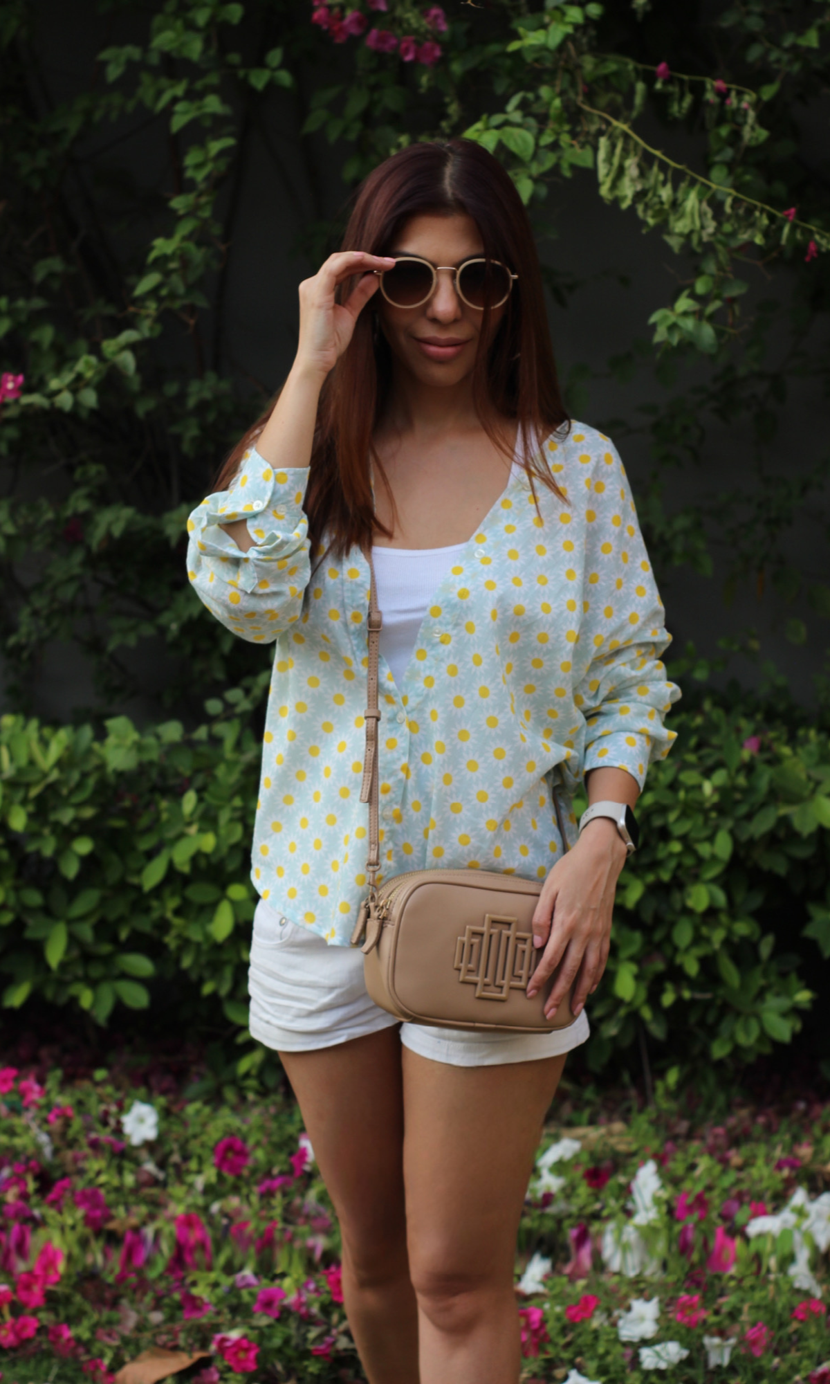 Daisy Printed Cotton Oversized Shirt