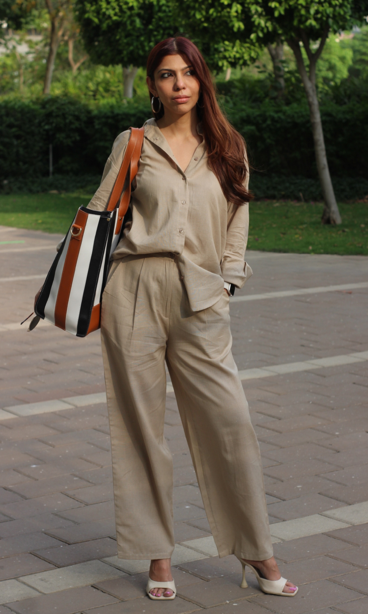 Beige Shirt and Pants Co-ord