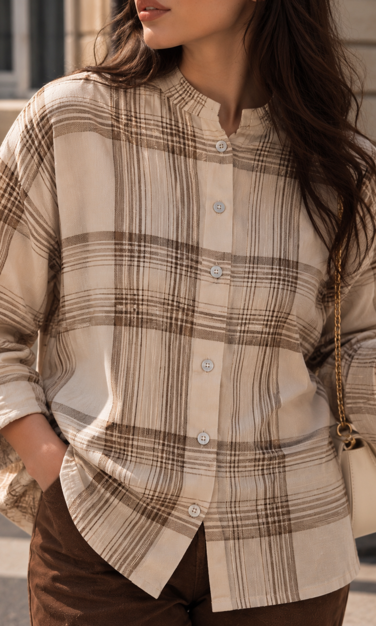 Brushed Check Boyfriend Shirt