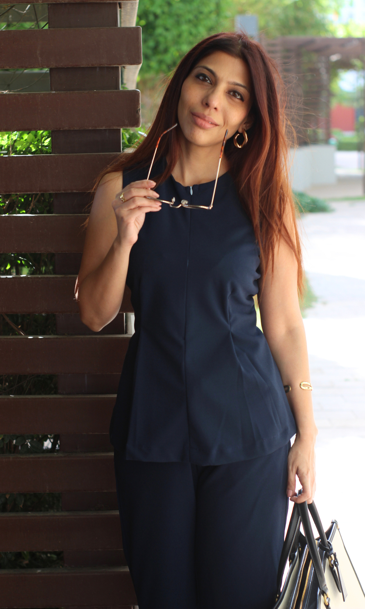 Midnight Sleek-Pleat Detail and Flared Pants Co-ord