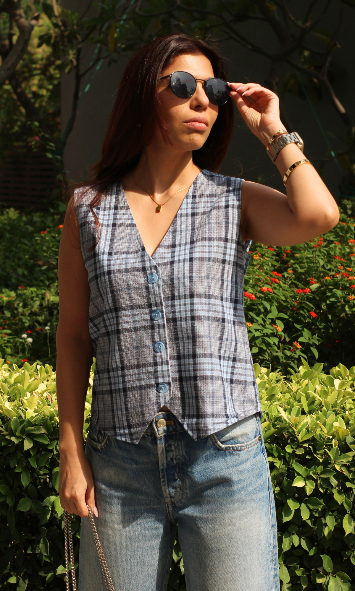 Icy Grid Checkmate Waist Coat