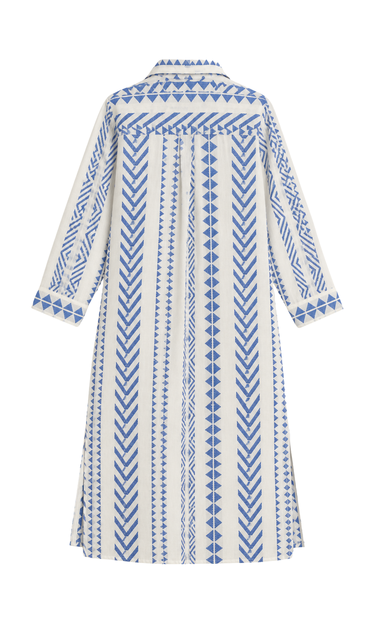 Cobalt Chevron Weave Shirt Dress