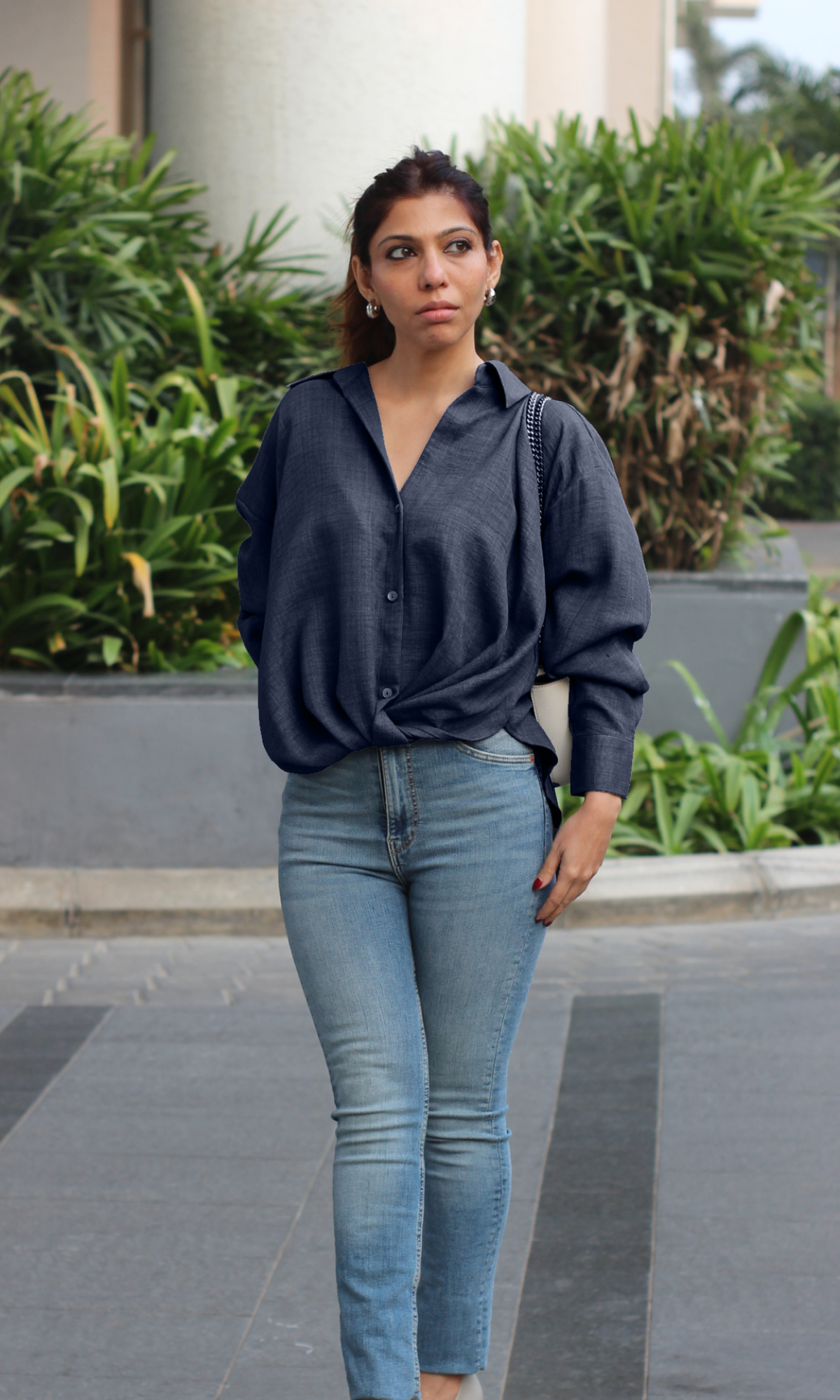 Indigo Knot Detail Shirt