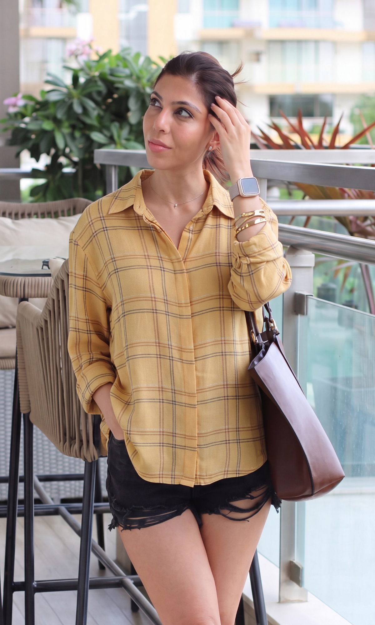 Butter Yellow Plaid Shirt