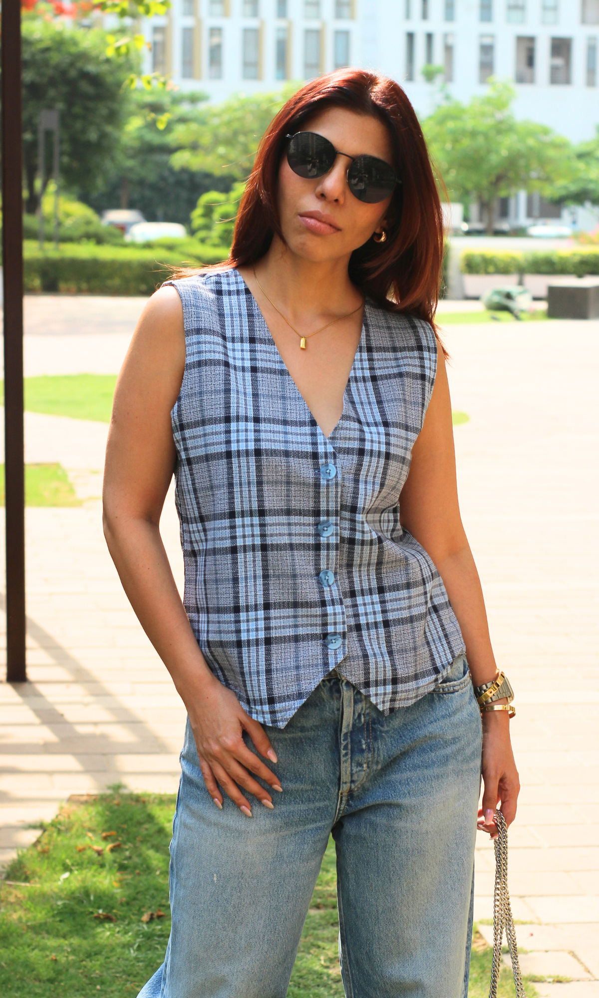Icy Grid Checkmate Waist Coat