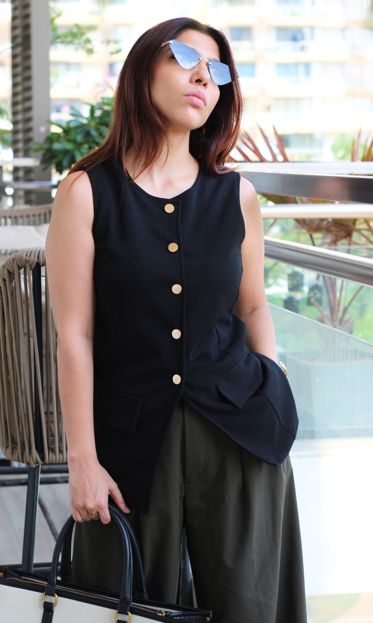 Sable Round Neck Waist Coat