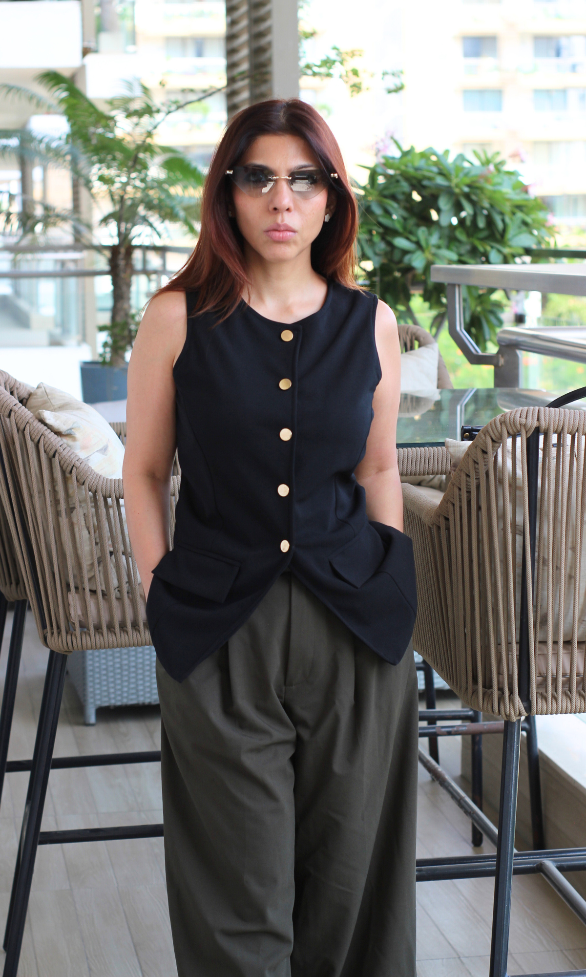 Sable Round Neck Waist Coat