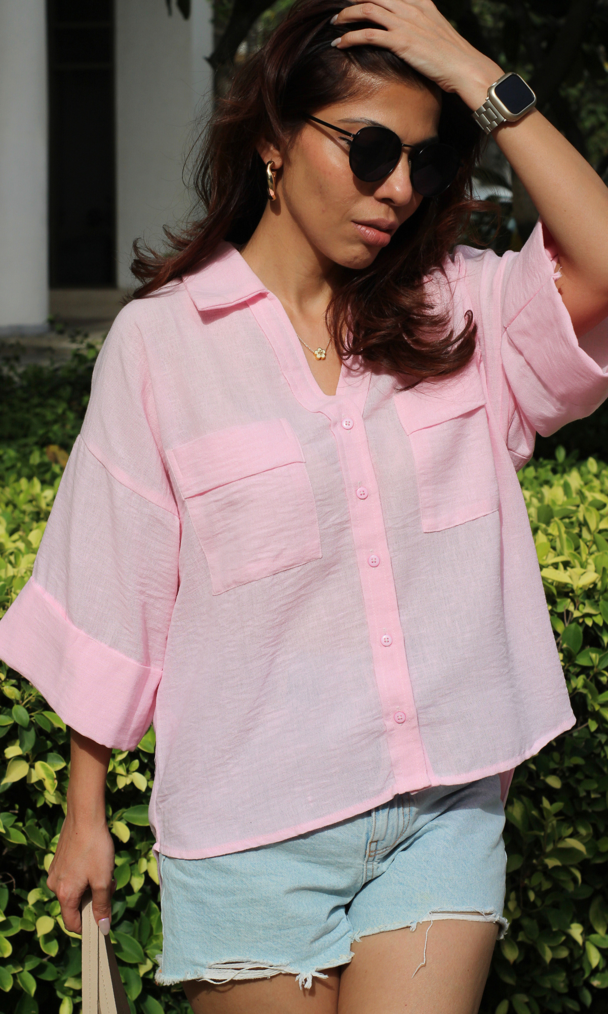 Blush Pink Textured Shirt