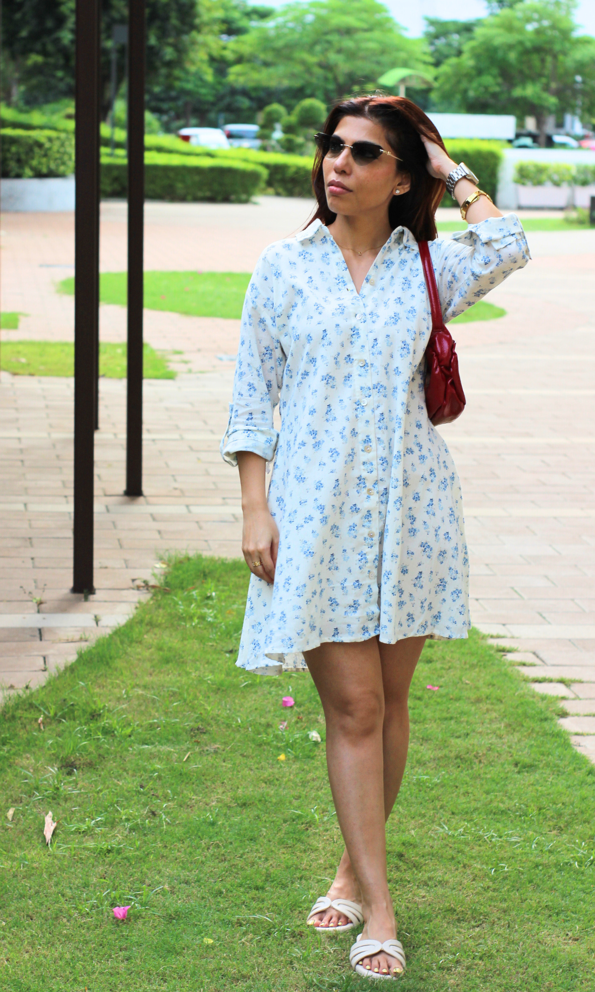 Frosted Flora Shirt Dress