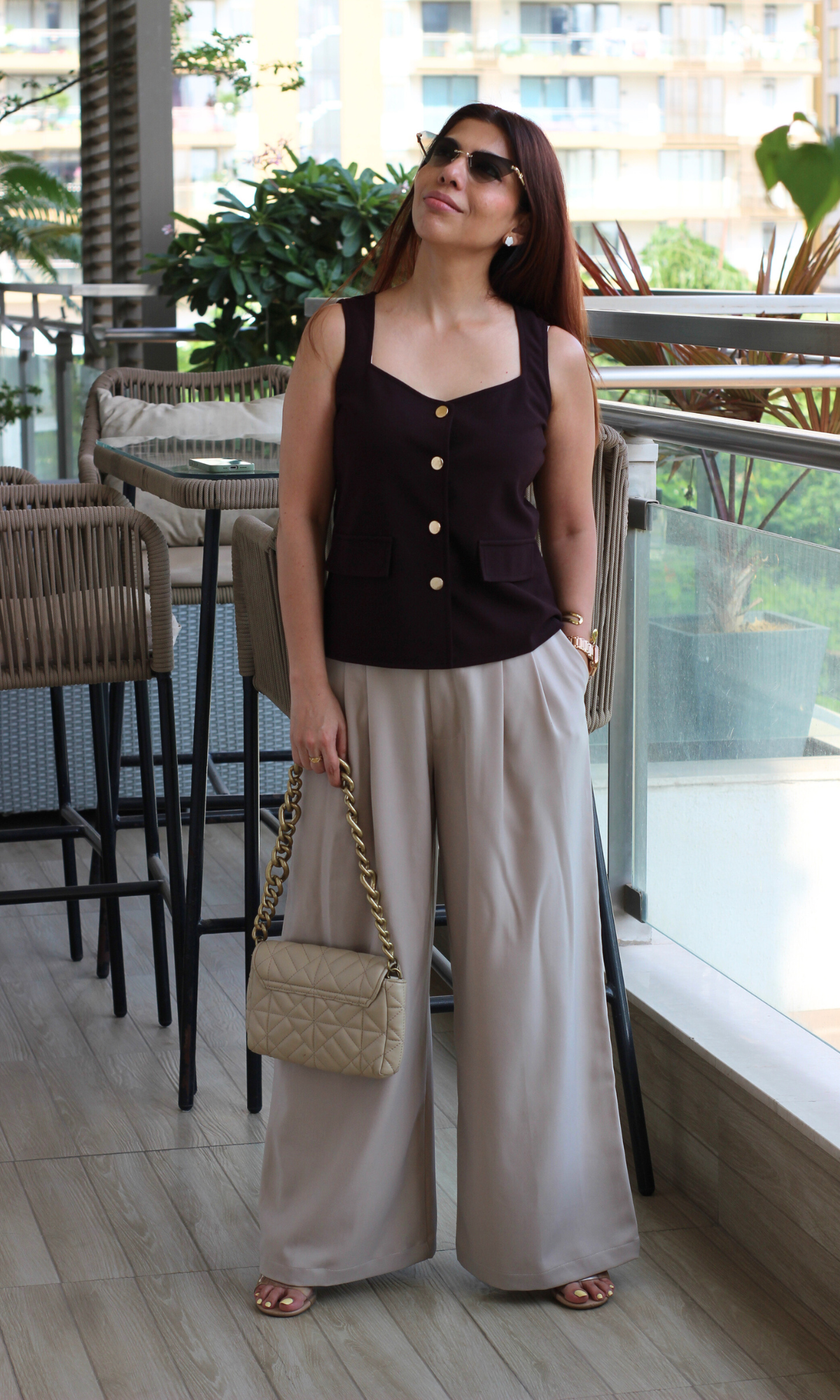 Espresso Squared Neck Waist Coat