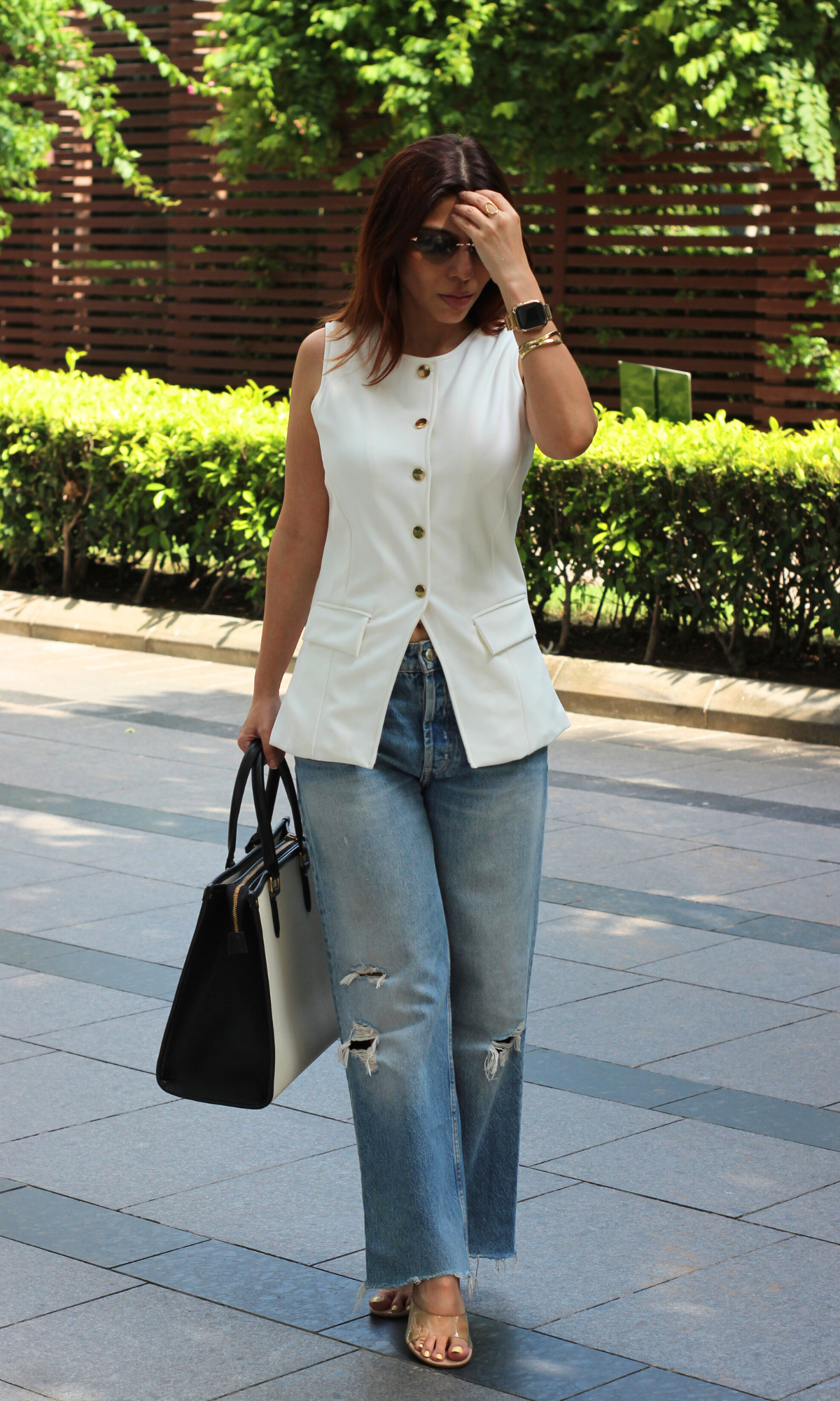 Ivory Round Neck Waistcoat