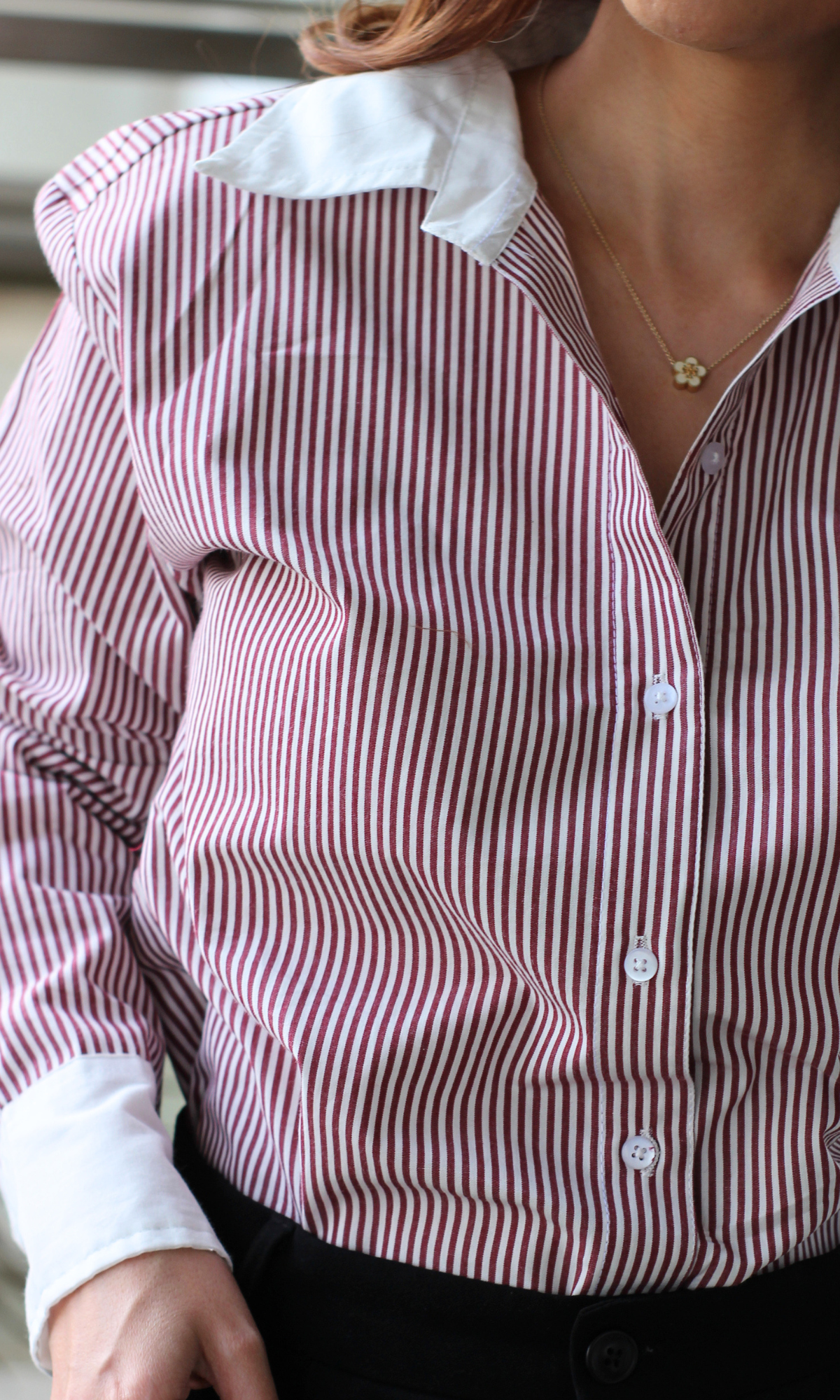 Red Contrast Panel Shirt