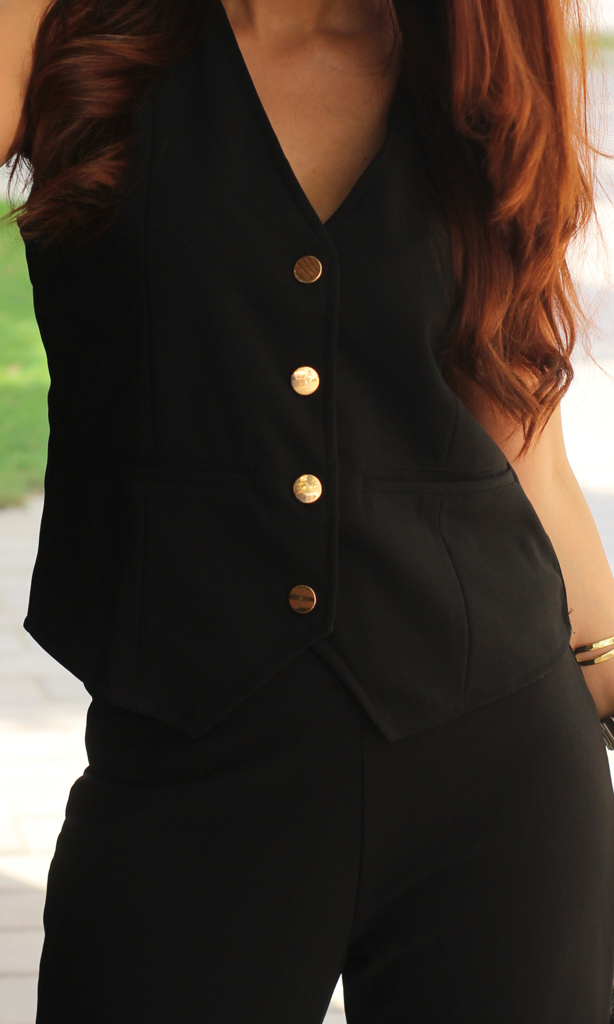 Black Waist Coat and Flared Pants Co-ord