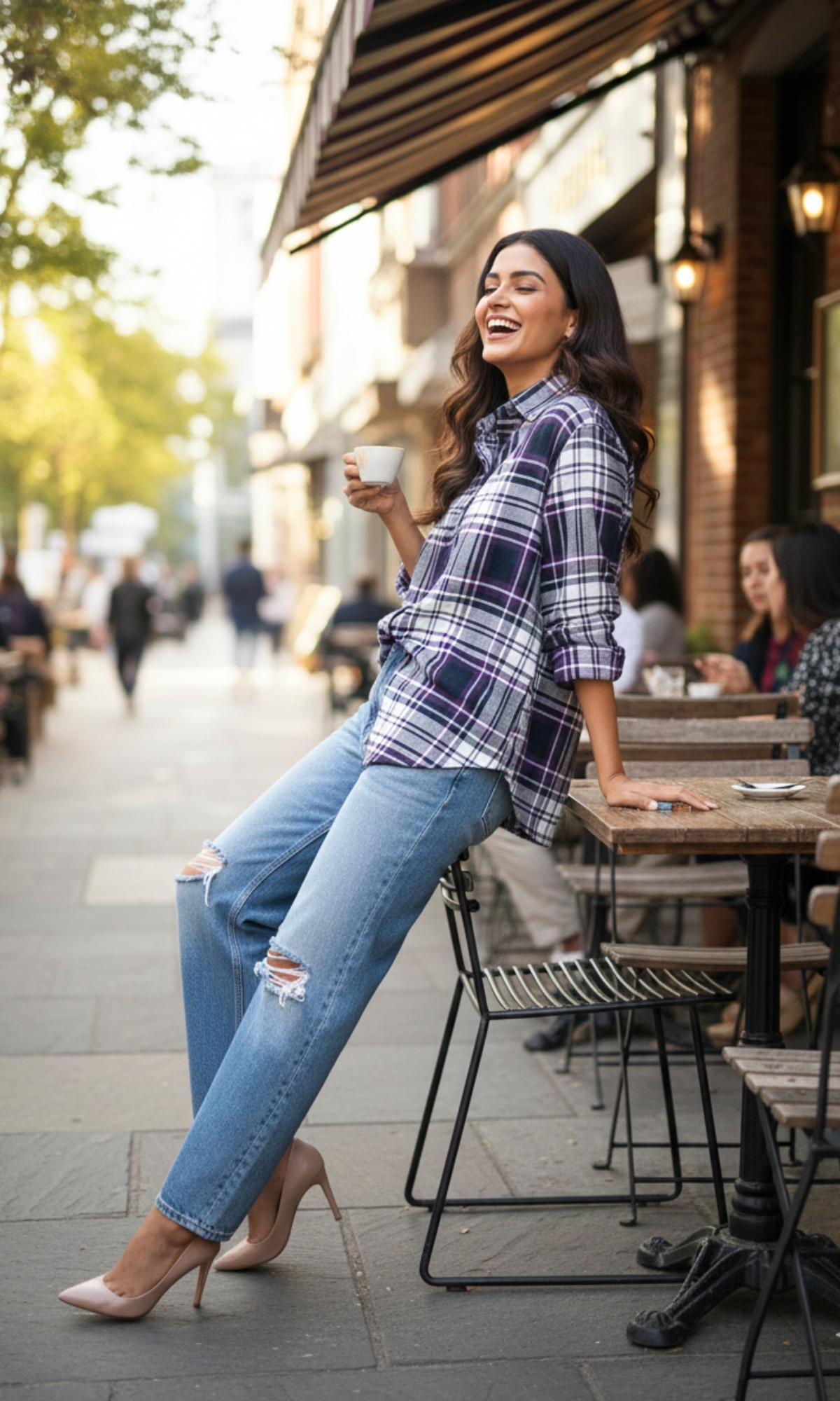 Violet Classic Checked Shirt