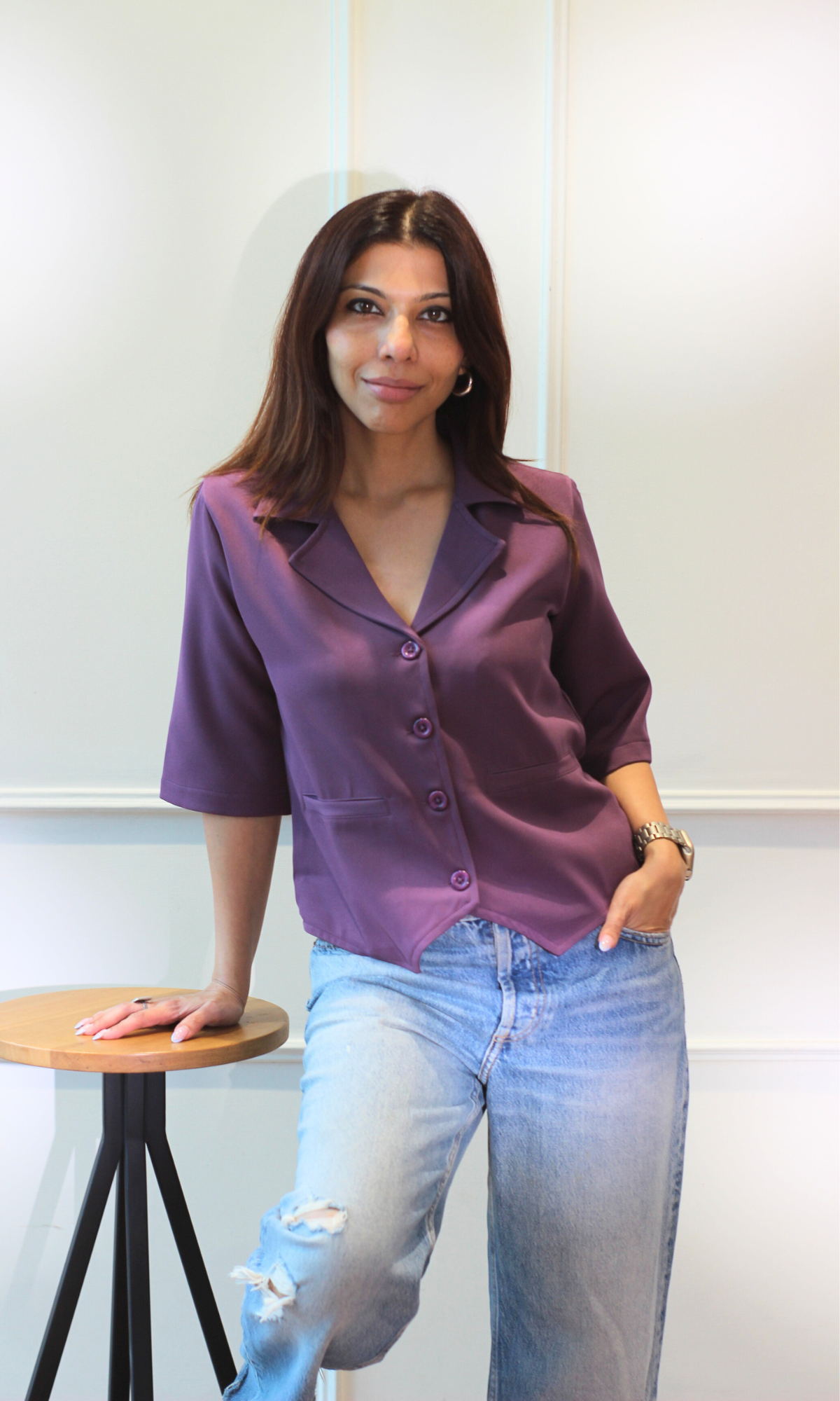 Plum Dusk Sleeved Waist Coat