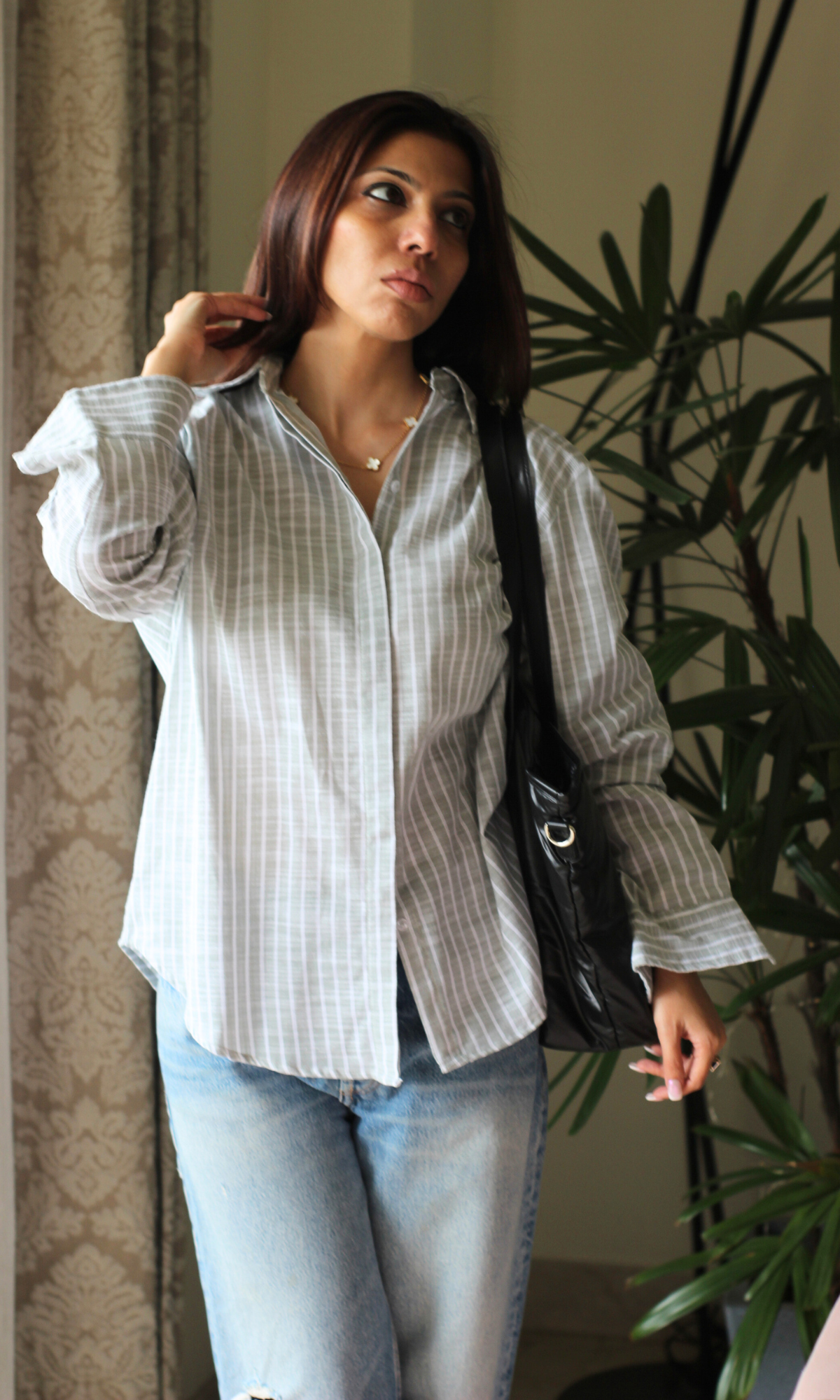 Soft Sage Striped Shirt