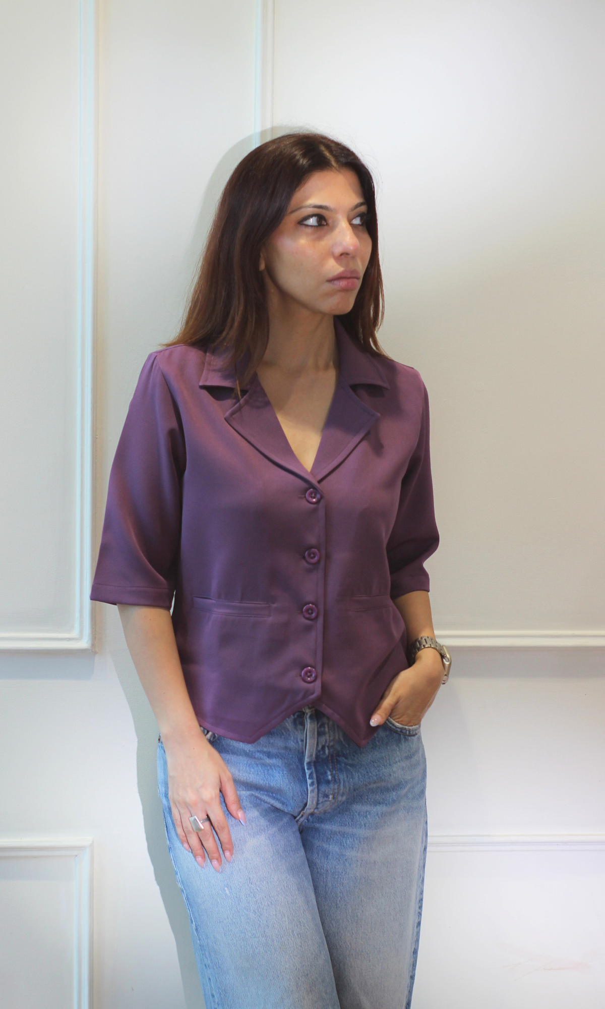 Plum Dusk Sleeved Waist Coat