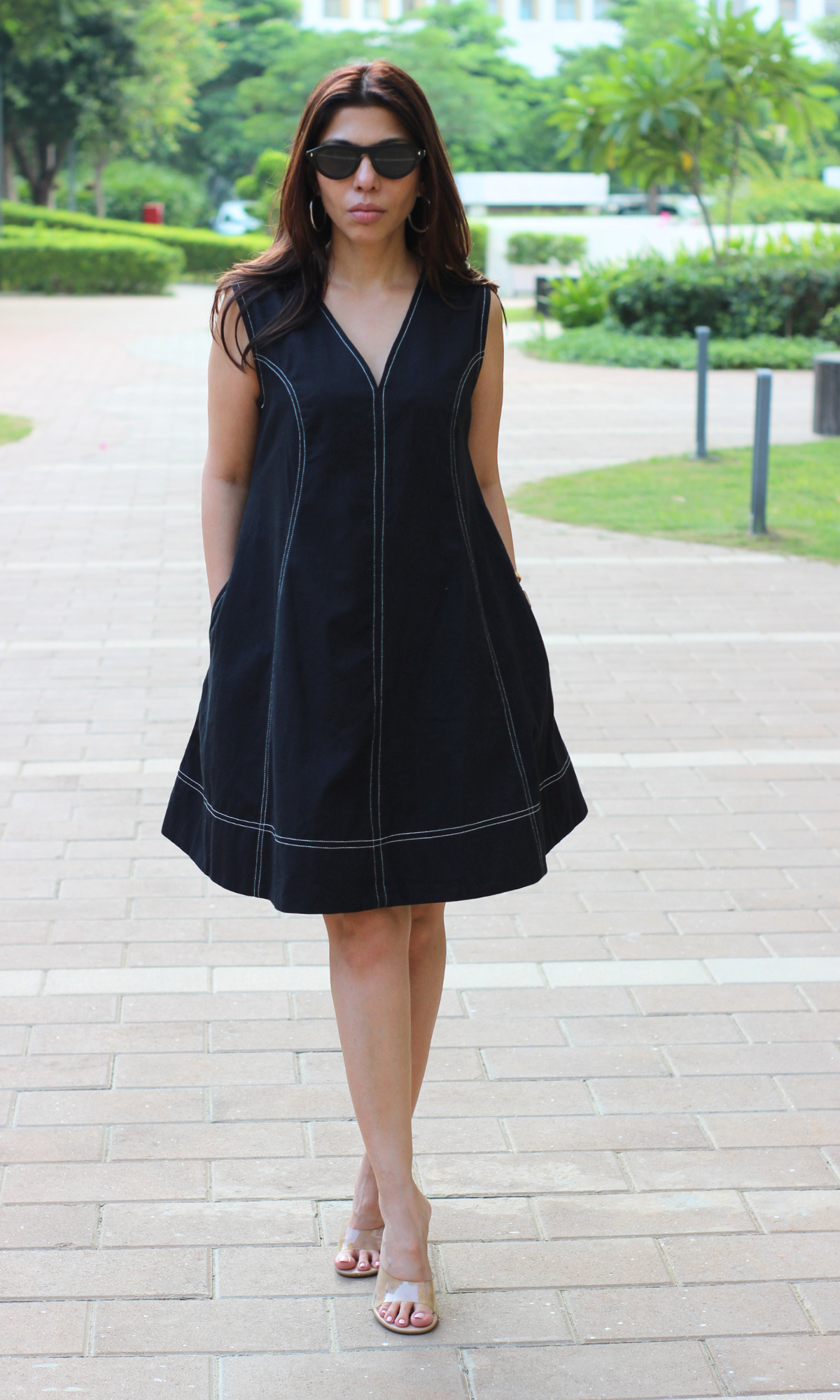 Contour Stitch A-Line Dress