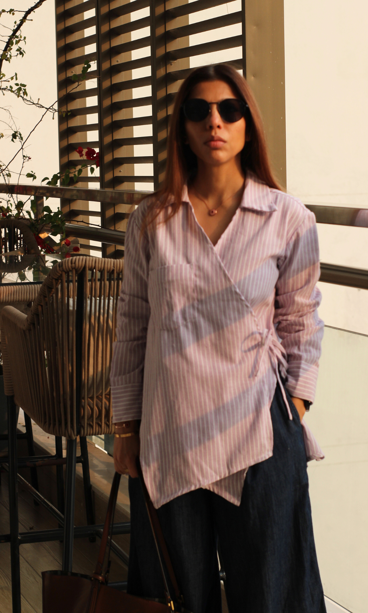 Lavender Parallel Cuts Detail Kimono Top