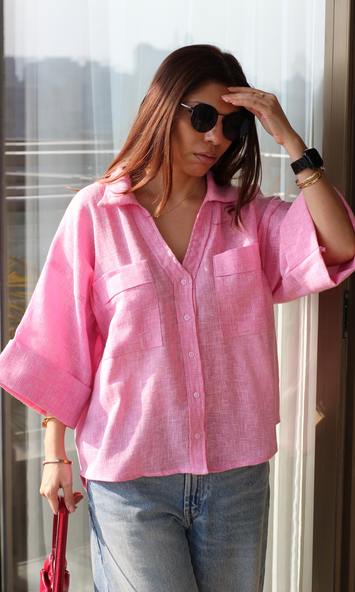 Rose Weave Loose Shirt