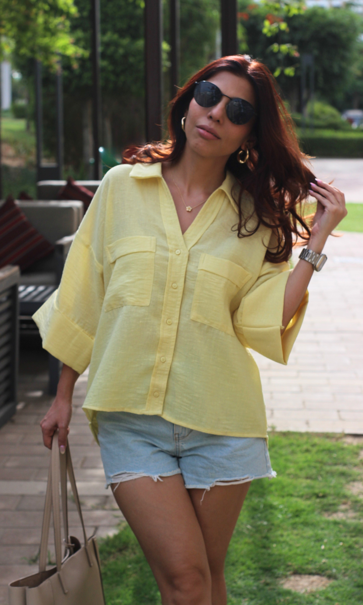 Butter Yellow Textured Shirt