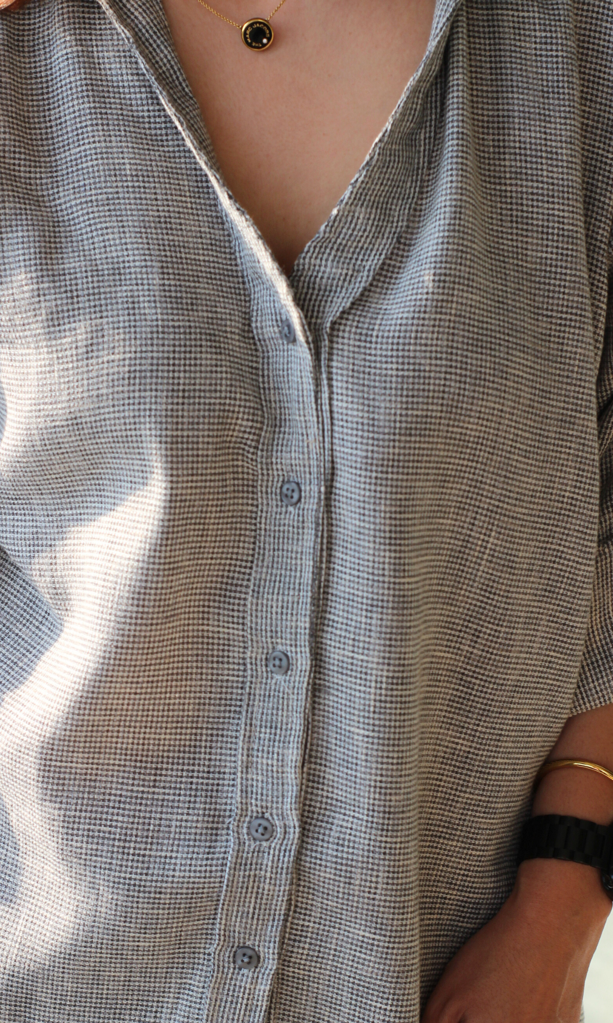Charcoal Weave Loose Shirt