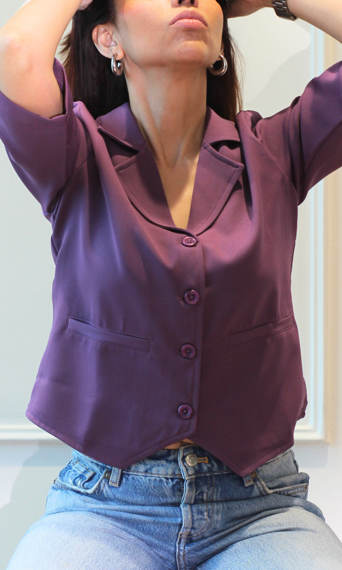Plum Dusk Sleeved Waist Coat
