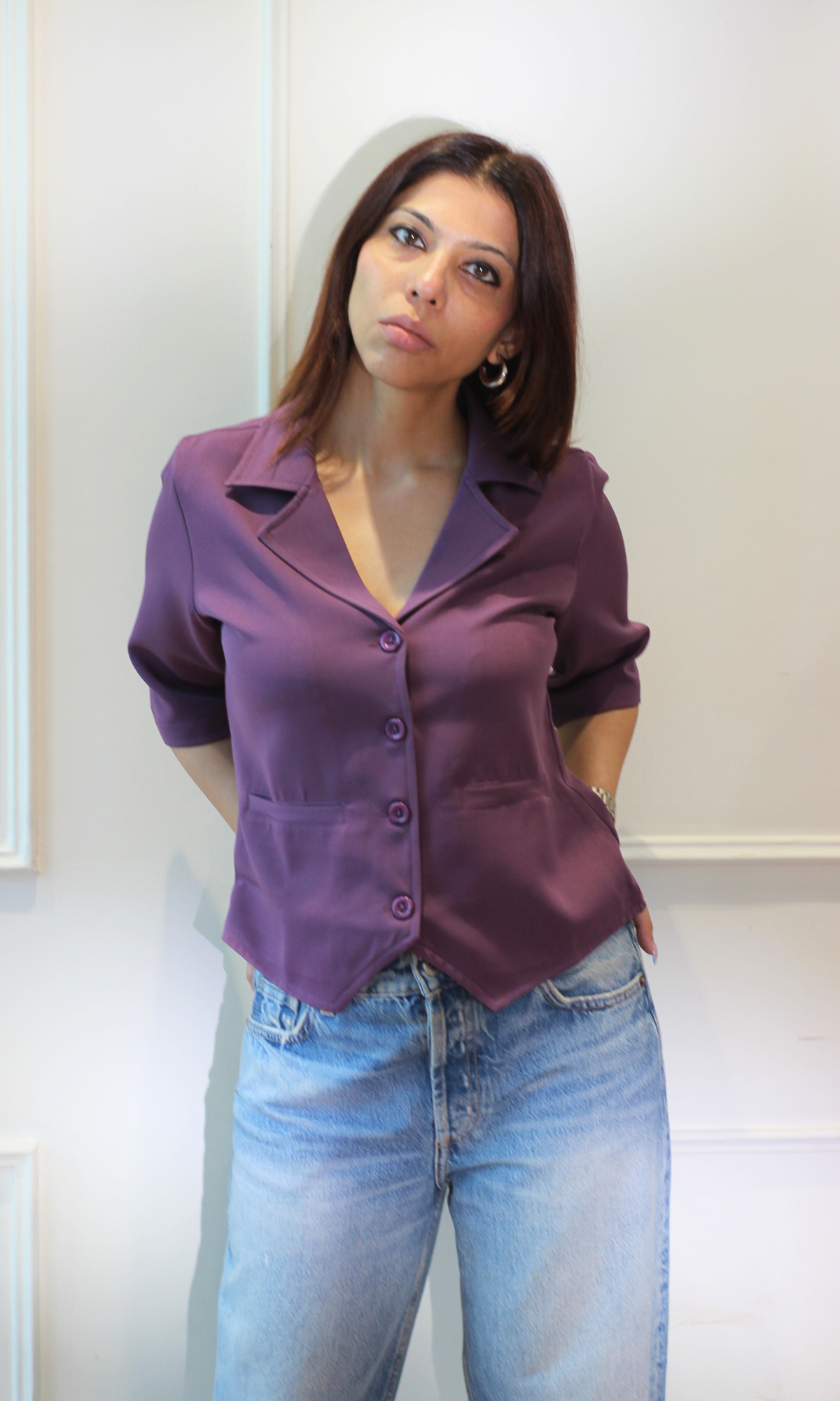 Plum Dusk Sleeved Waist Coat
