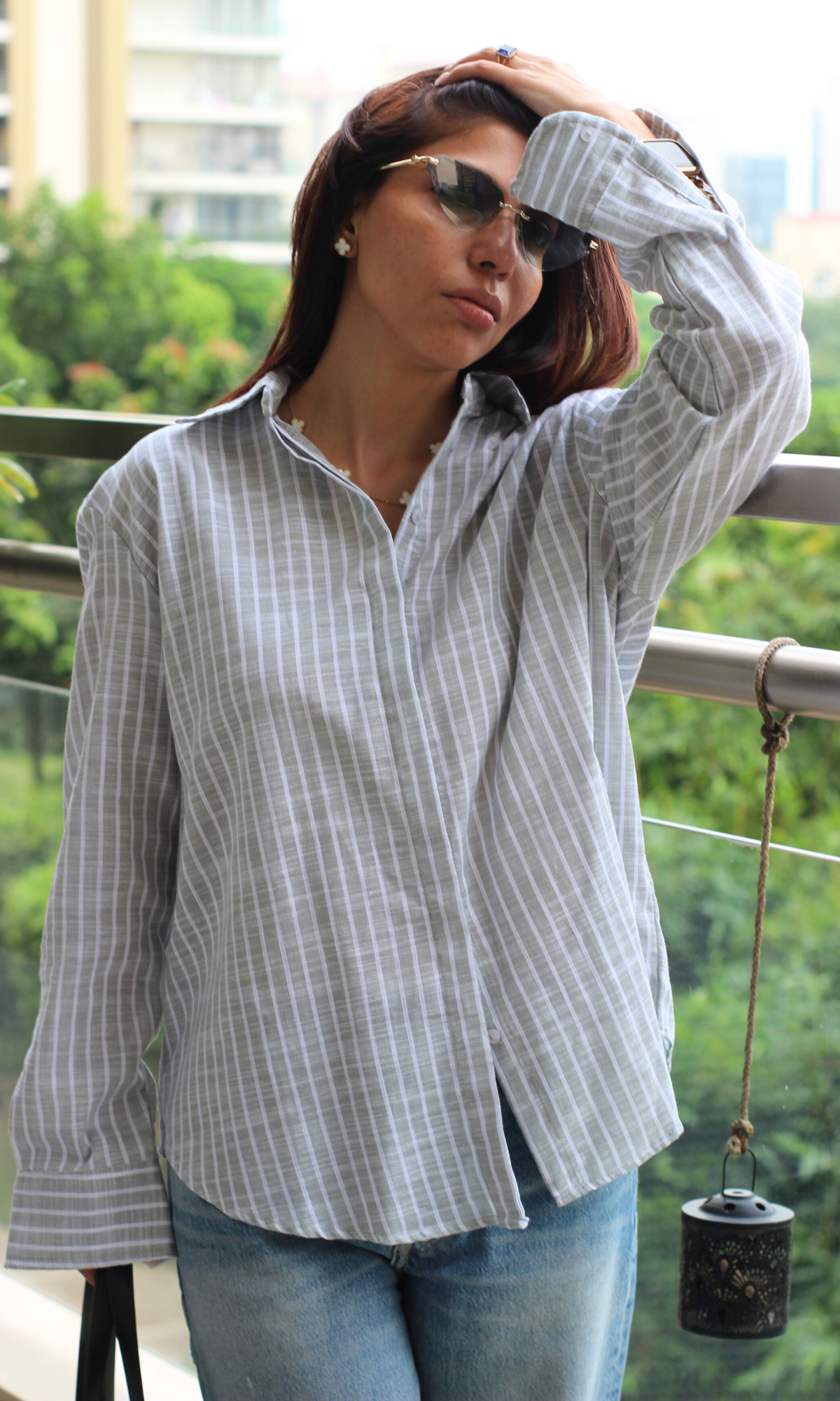 Soft Sage Striped Shirt