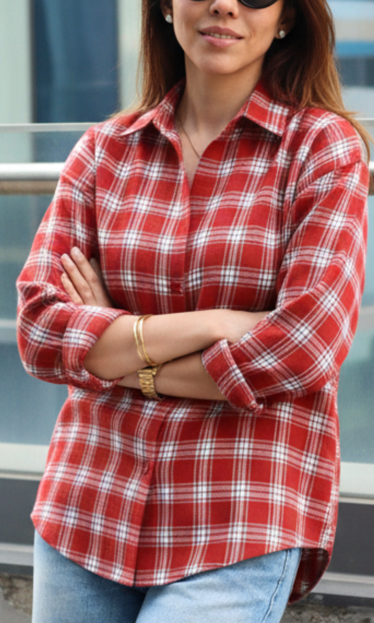 Red Block Checked Shirt