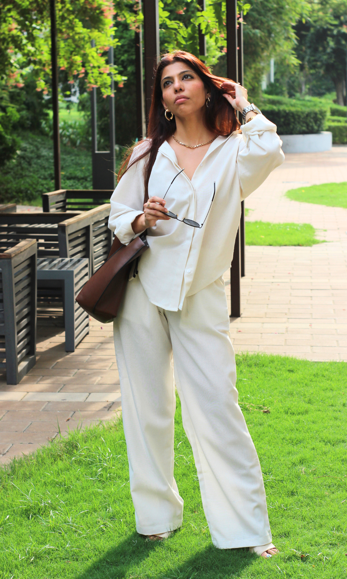 White Linen Shirt and Pants Co-ord