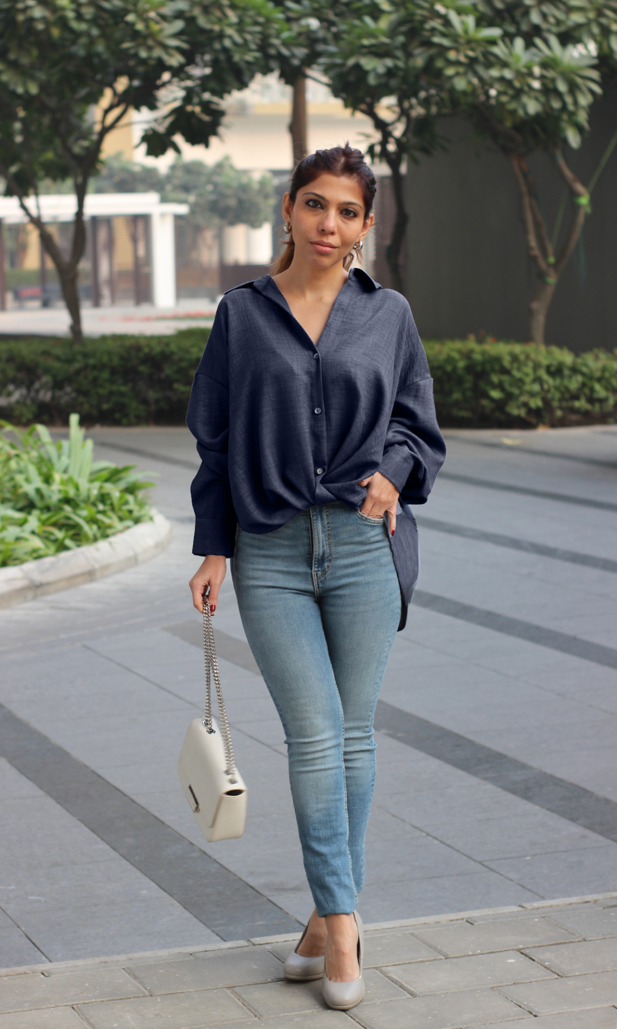 Indigo Knot Detail Shirt