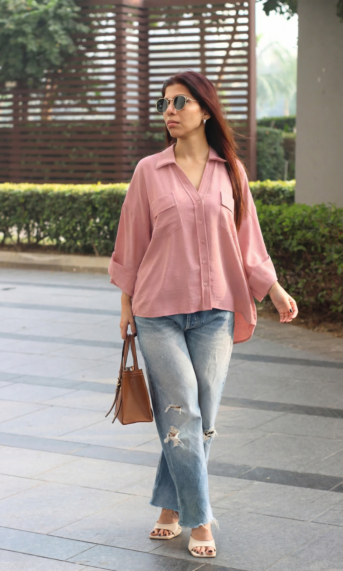 Soft Pink Flowing Shirt