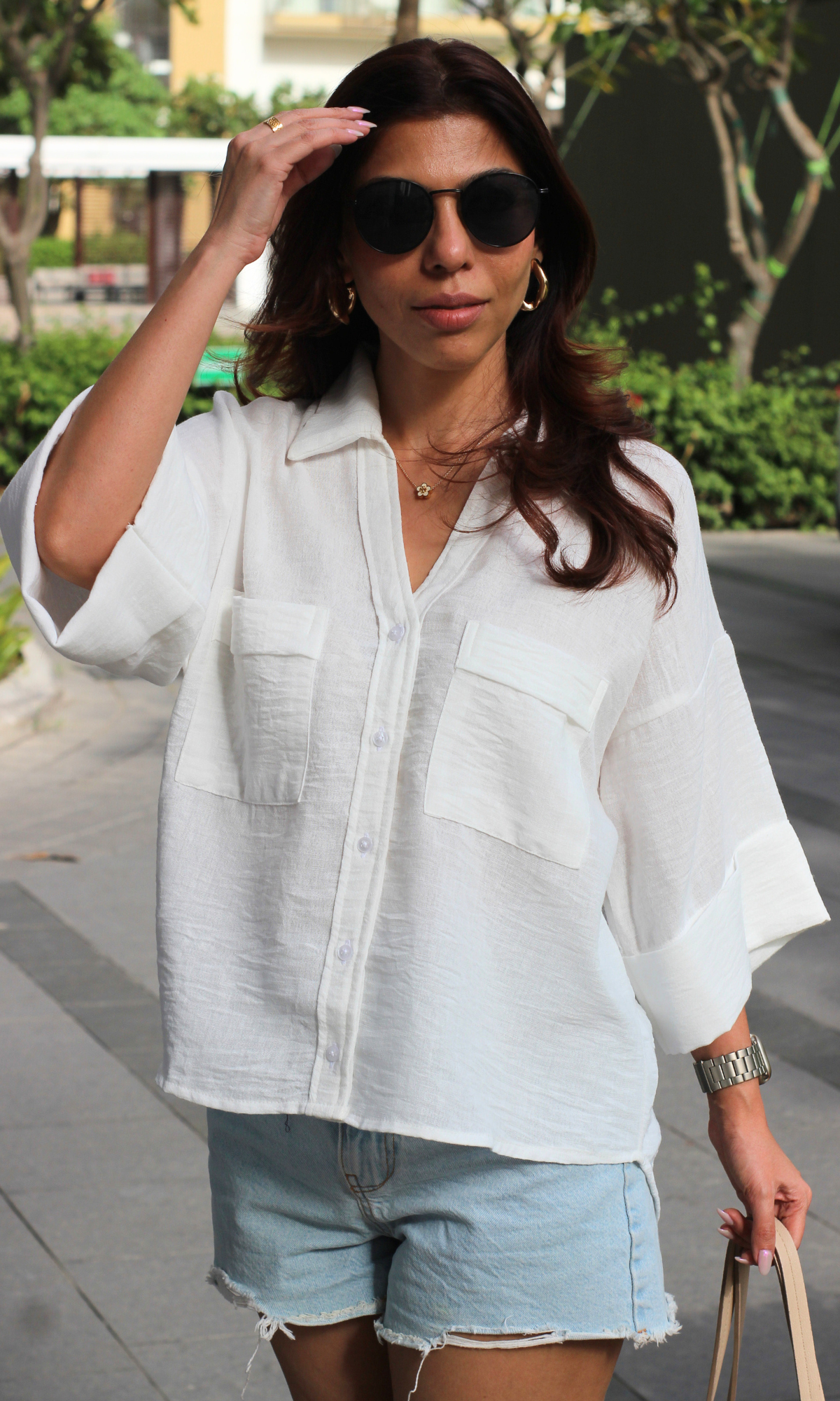 White Textured Shirt