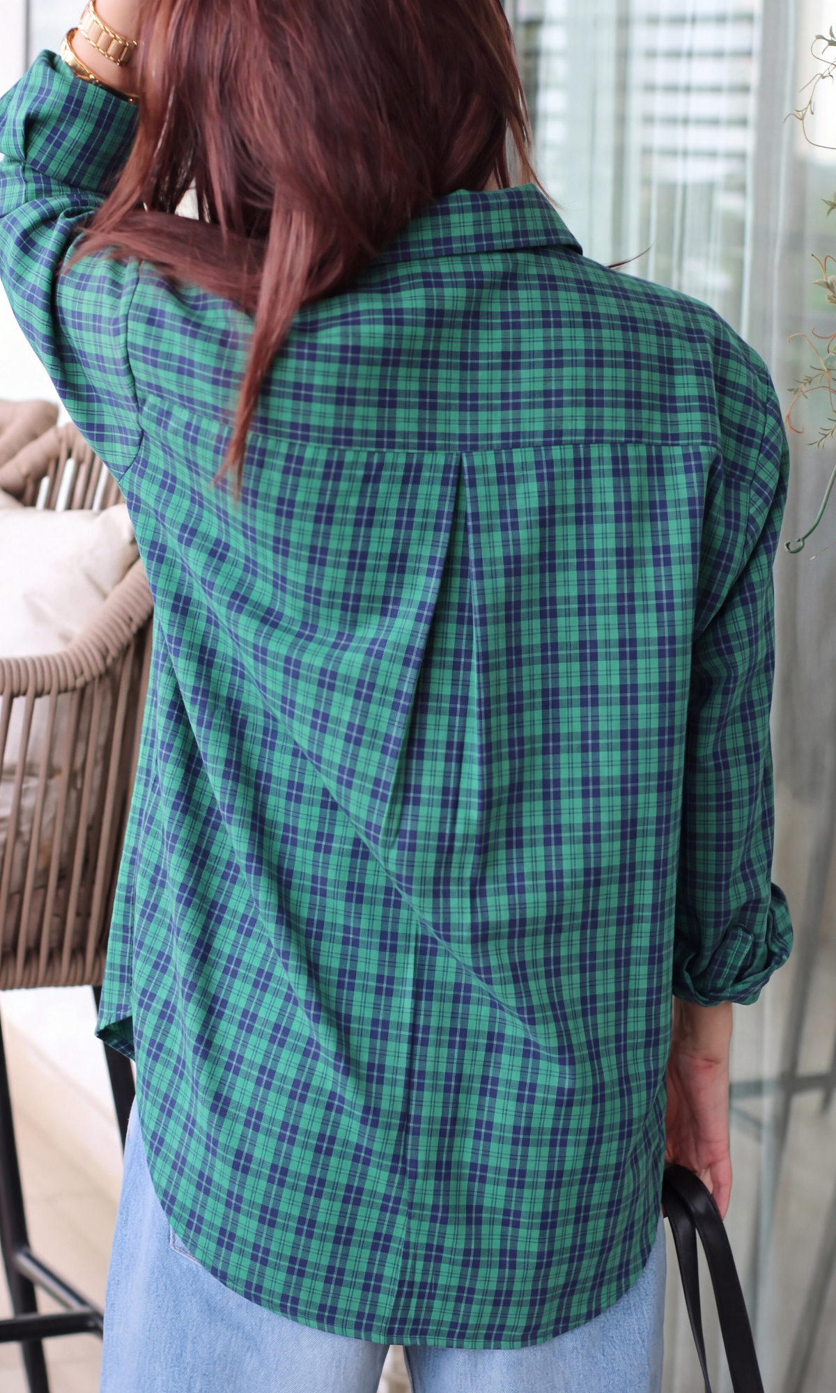 Green Blue Soft Checks Shirt
