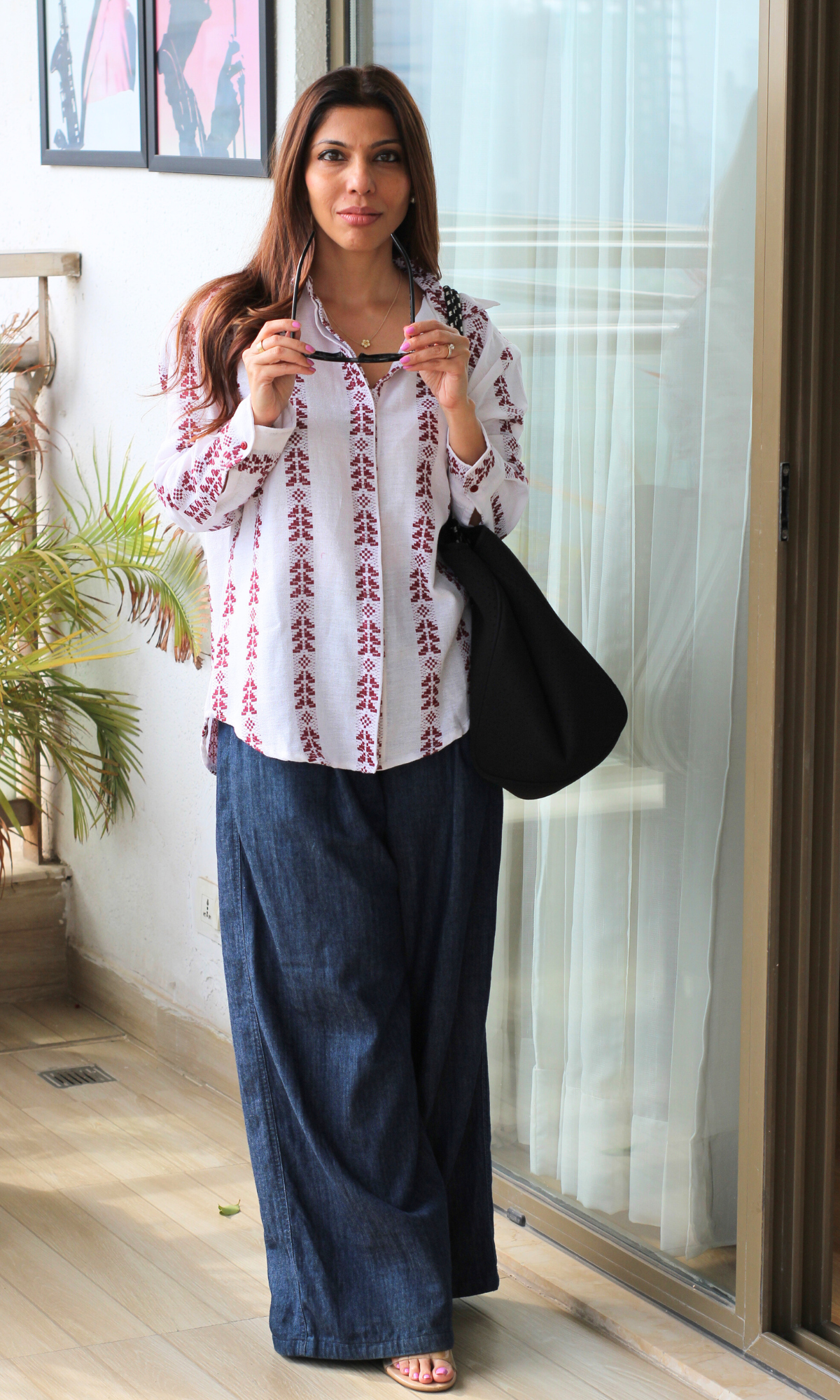 Ivory Weave Cotton Oversize Shirt