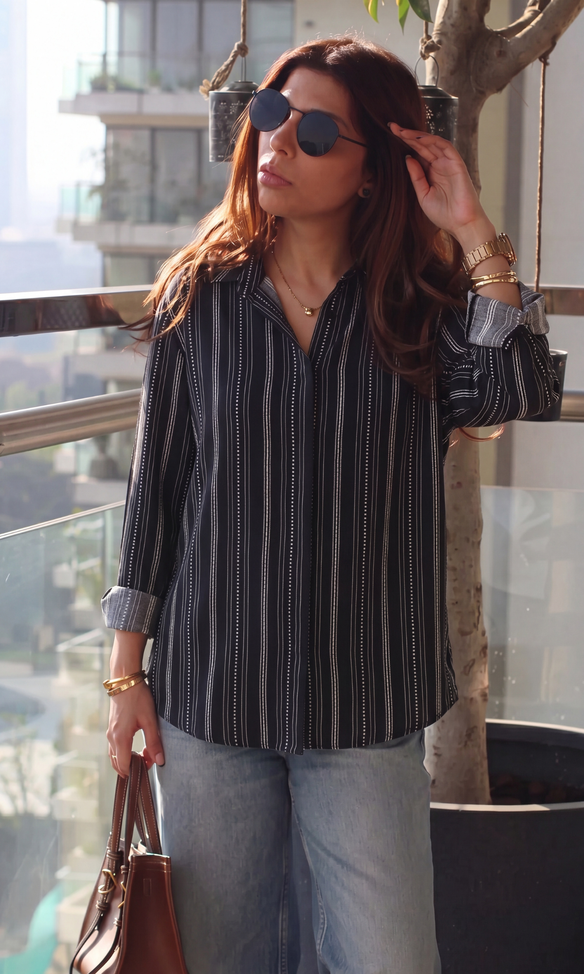 Black Linear Stripe Shirt