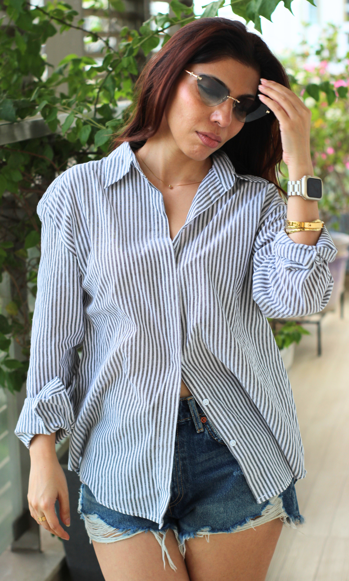 Charcoal Linear Striped Shirt