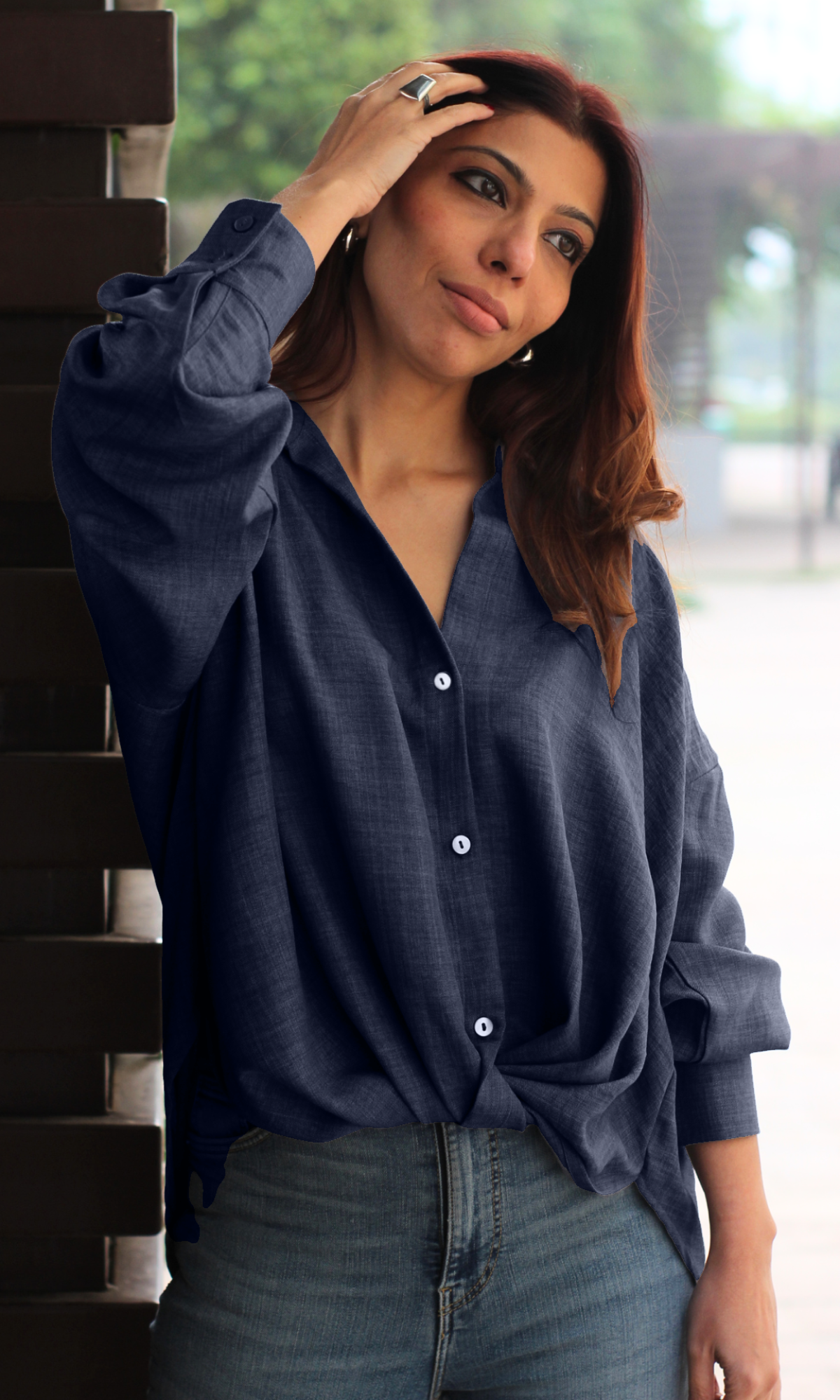 Indigo Knot Detail Shirt