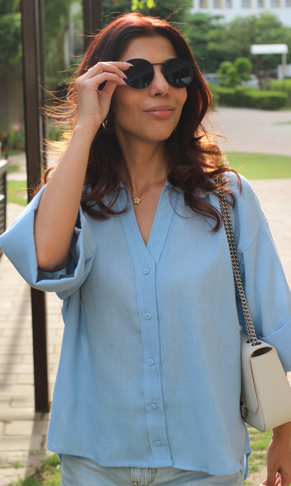 Arctic Blue Textured Shirt