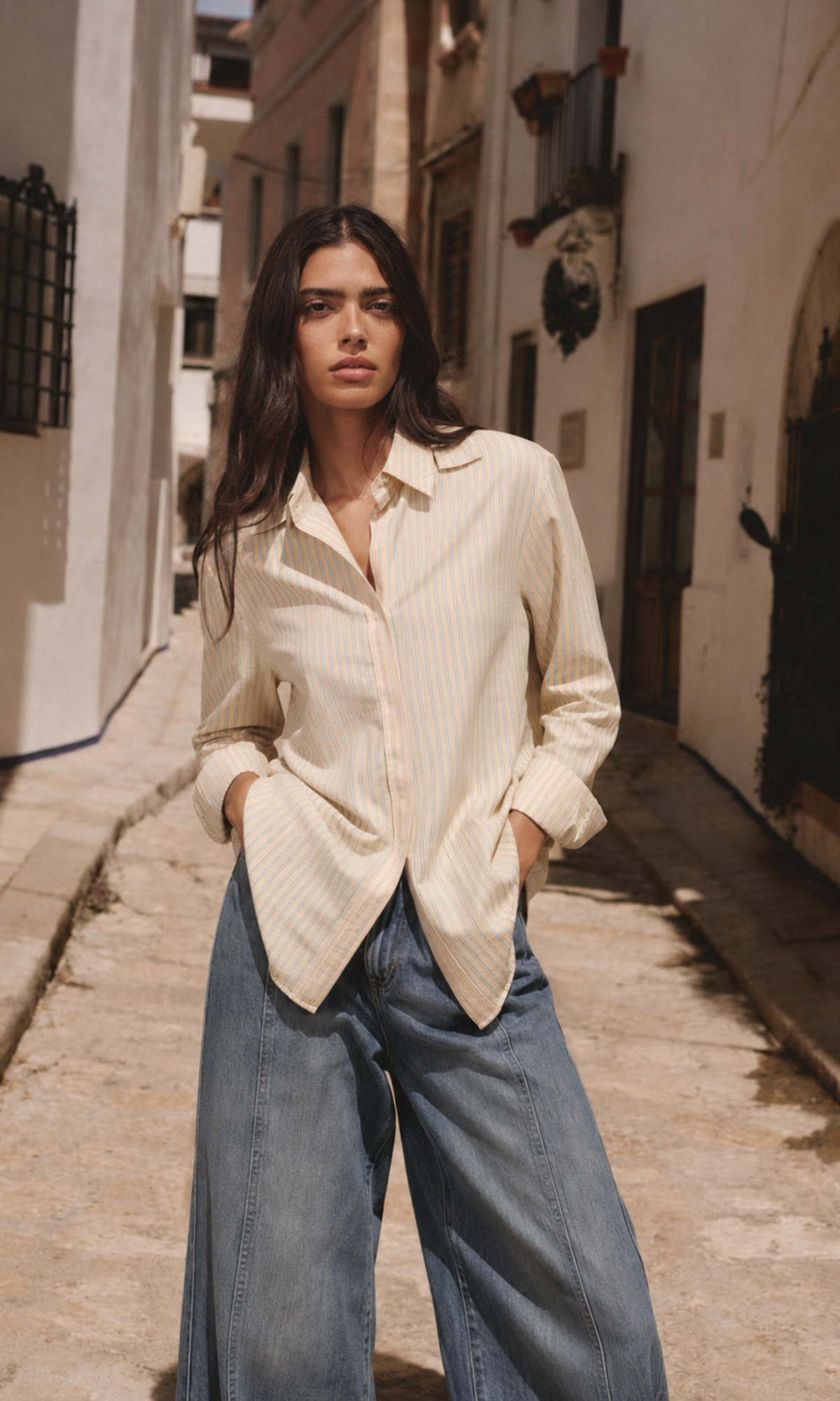 Yellow Stripe Cotton Shirt