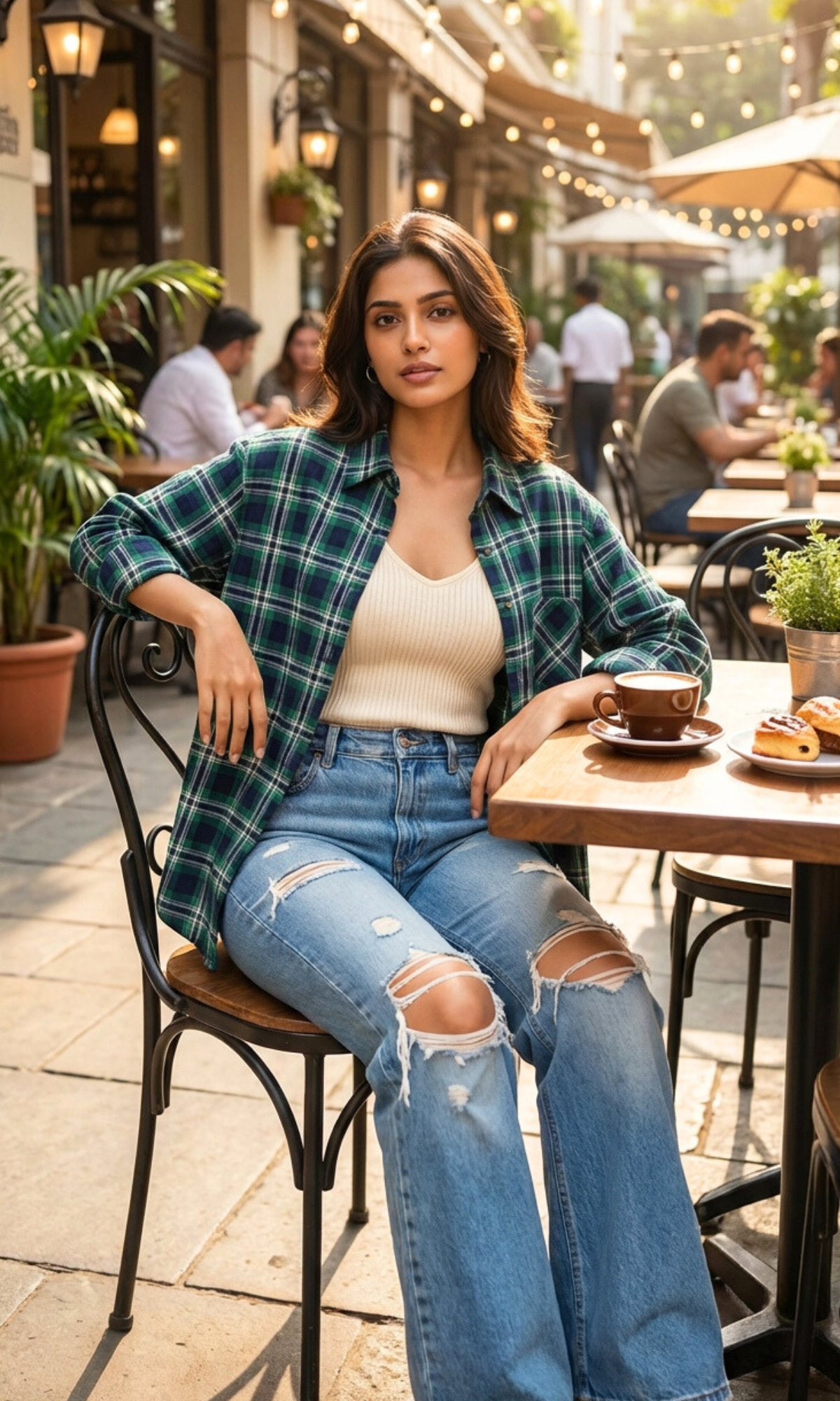 Green Classic Plaid Cotton Shirt