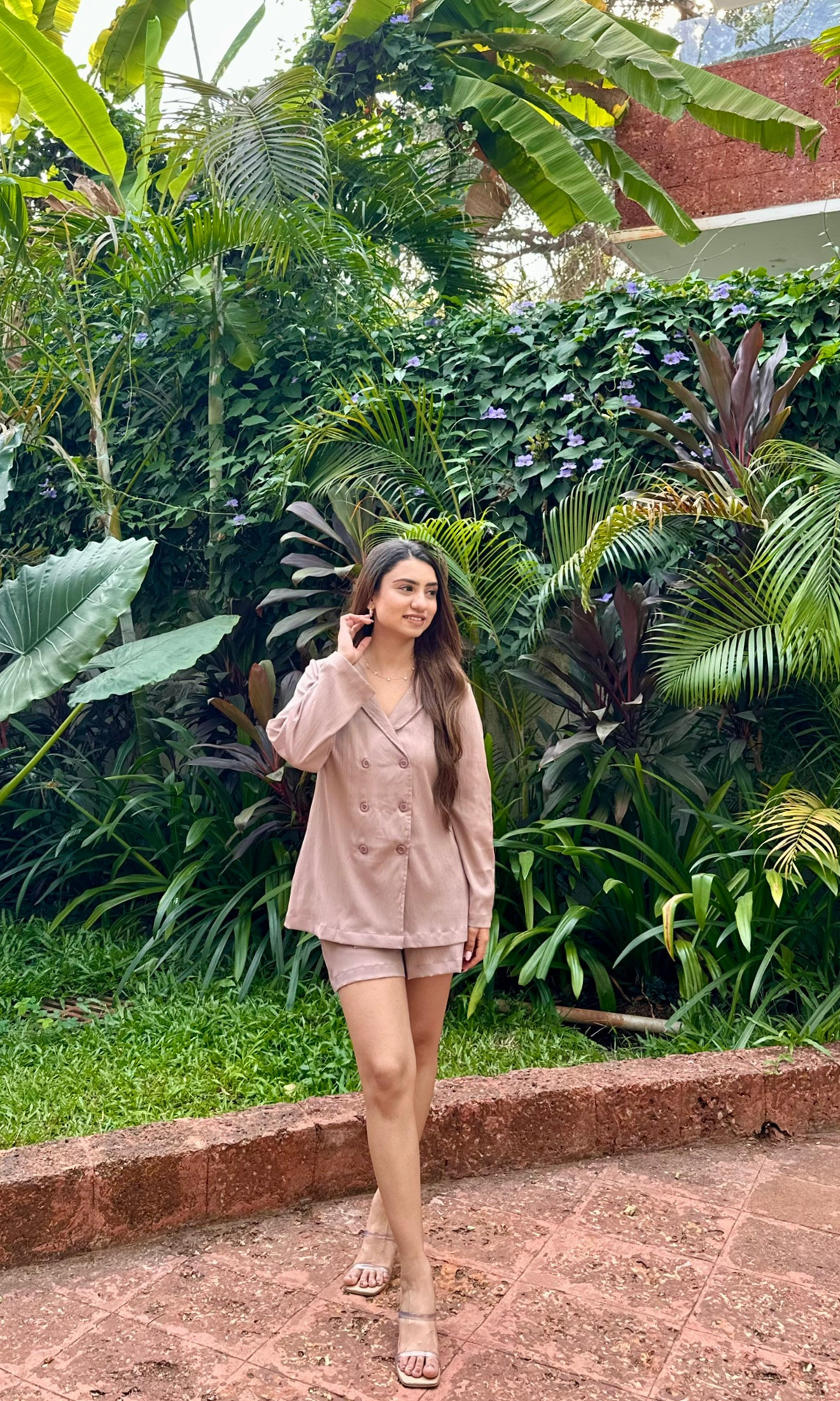 Mallow Stem Blazer Shirt and Shorts Co-ord