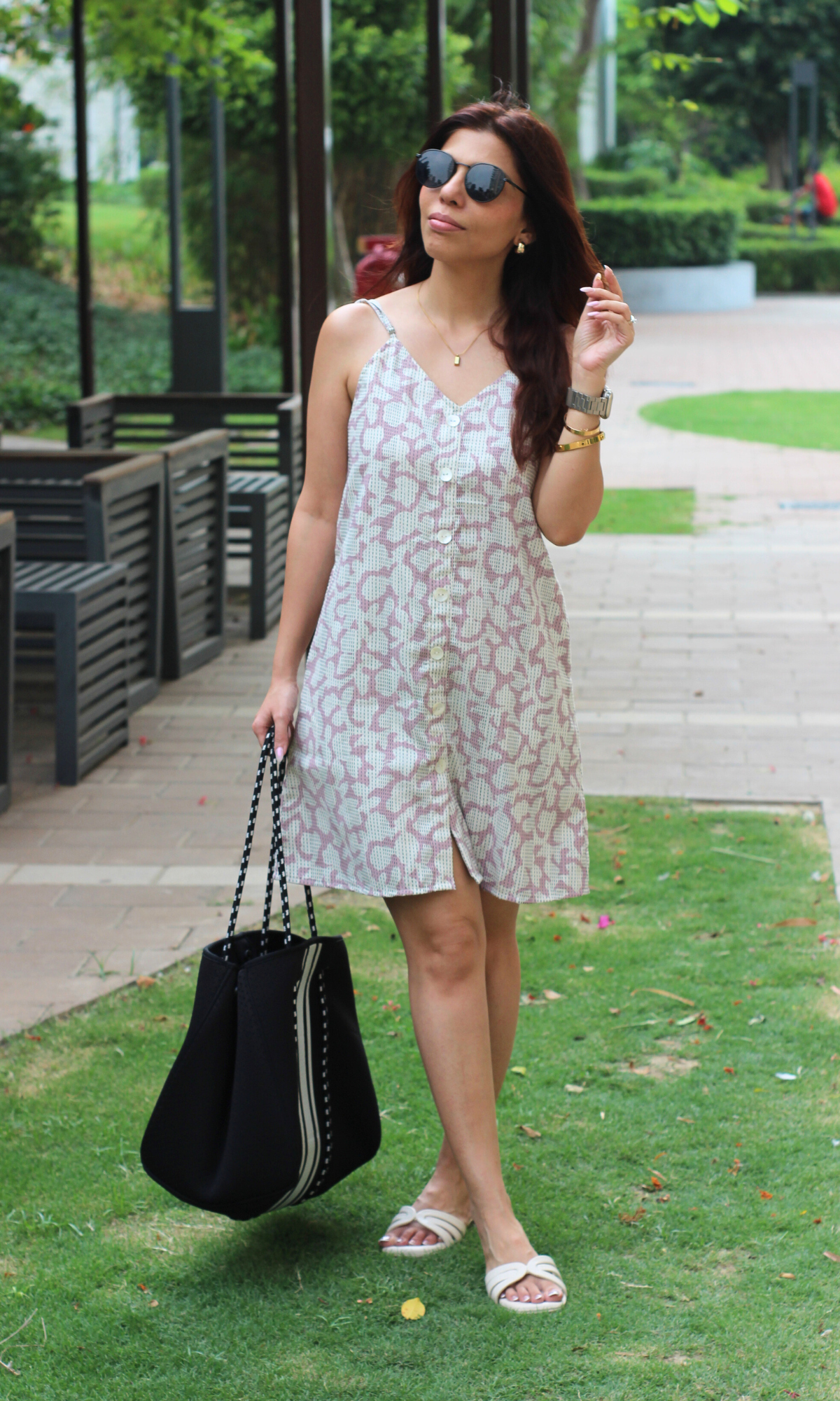 Blush Animal Noodle Strap Summer Dress