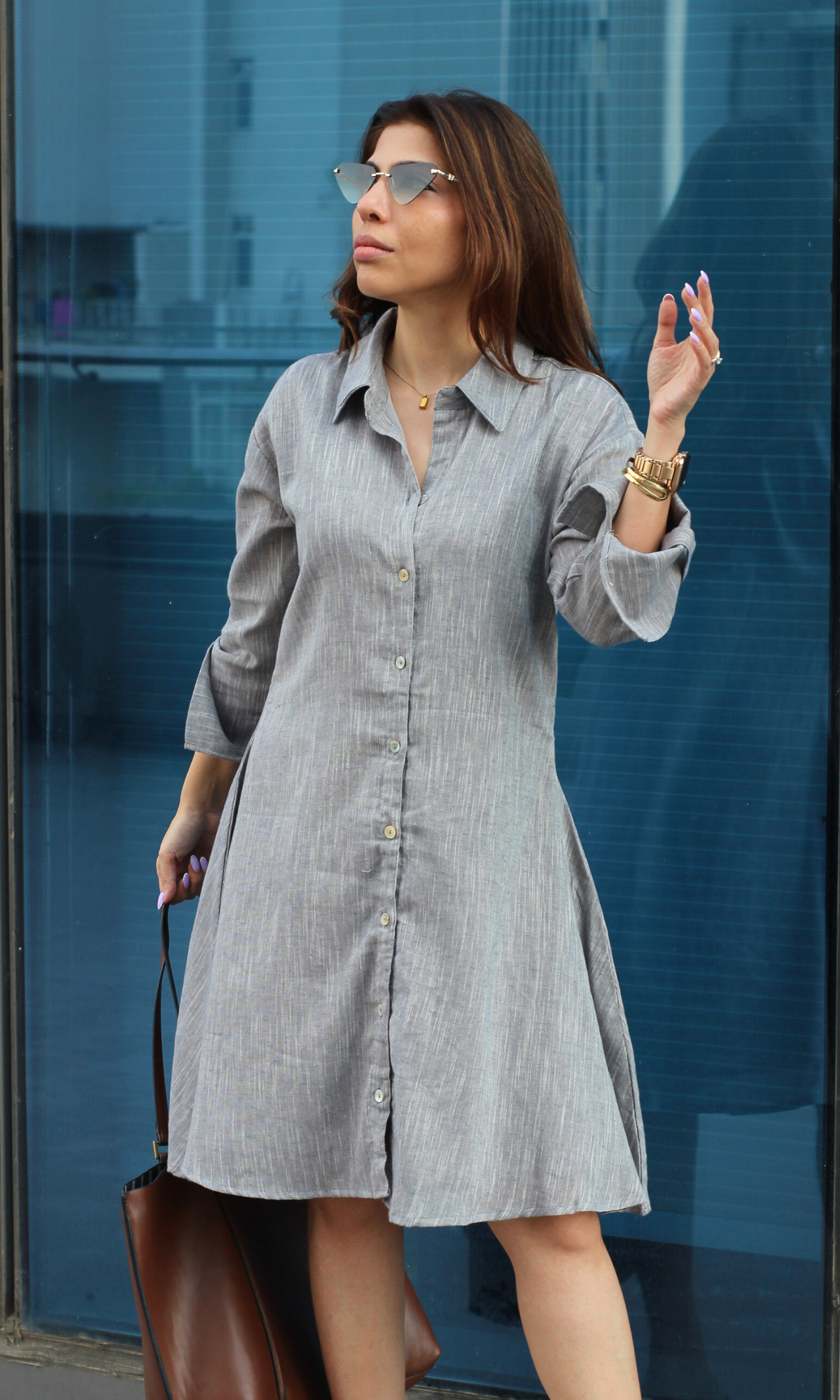 Greyline Striped Shirt Dress
